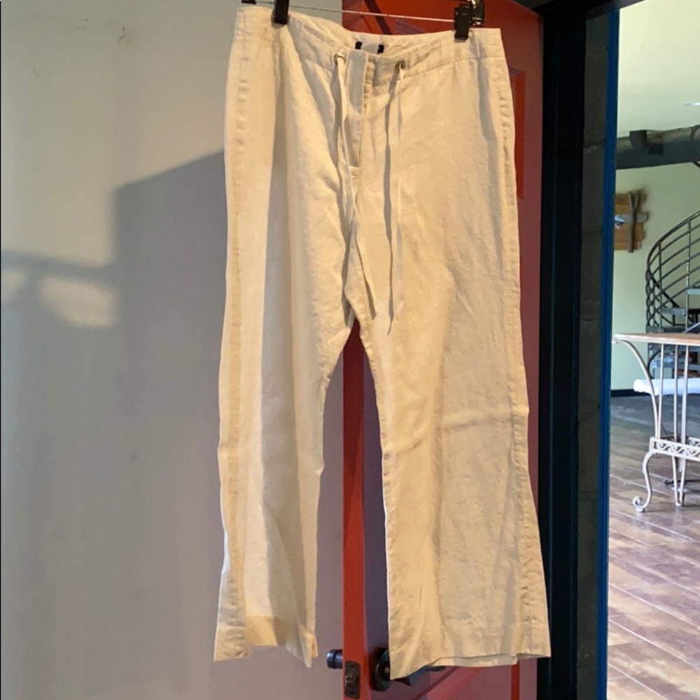 Linen wide leg pants
